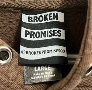 Broken Promises Brown Hoodie with Green Skull Graphic Pullover size Large thumbnail 5