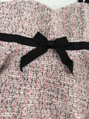 Zara Pink Tweed Sweetheart Camisole with Black Straps thumbnail 6
