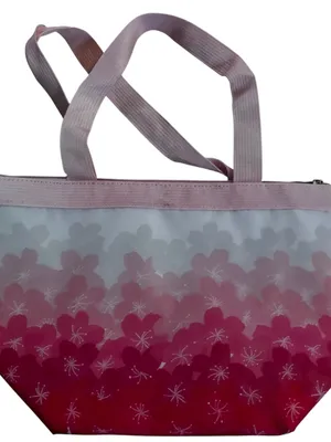 Starbucks Pink Cherry Blossom Floral Insulated Cooler Tote Lunch Bag Zip Top thumbnail 2