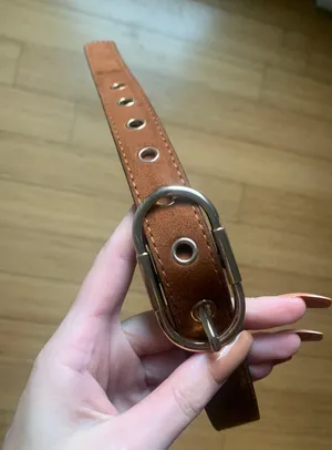 Madewell Brown Belt With Gold Details thumbnail 1