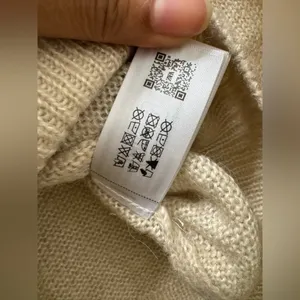 NWT Zara Beaded Collar Cropped Sweater in Cream Size Small alpaca wool thumbnail 6