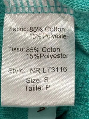 Elan Terry Cloth Matching Set Crop Top Shorts Teal Small Medium Beachy Resort thumbnail 9