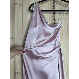 NWT Lulus Signature Elegance Dusty Lavender Satin One-Shoulder Maxi Dress Sz XS thumbnail 3