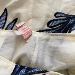 CIEBON Floral Embroidered Wrap Skort Cream Blue Cotton Resort Vacation XS thumbnail 8