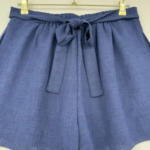 Elodie Tie Waist Shorts Blue High Rise Elastic Waist Casual Summer Flowy Size L thumbnail 4