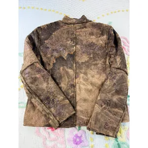 True Grit Dry‎ Goods Womens Brown Floral Fleece Full Zip Jacket Mock Neck Large thumbnail 3