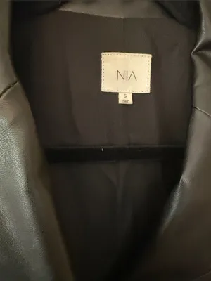 NIA Faux Leather Blazer Jacket – Black Size S thumbnail 10