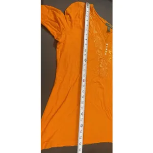 Lauren Ralph Lauren Orange 3/4 Sleeve Henley Top L Southwestern Boho thumbnail 5