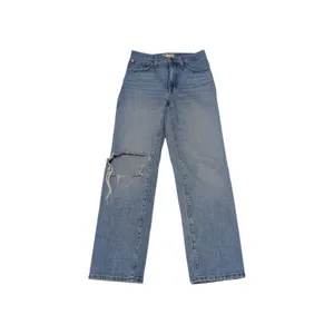 Madewell The Perfect Vintage Straight Jeans Reinhart Wash Light Blue Distressed thumbnail 2