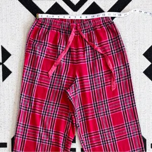 Victoria’s Secret Flannel Long PJ Set in Lipstick Bold Lurex Plaid Small thumbnail 10