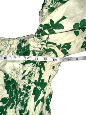 & Merci Puff Sleeve Green Floral Cotton Fit and Flare Mini Dress SMALL thumbnail 7