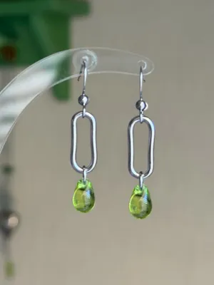 Handmade stainless steel chic fairy boho vintage style dangle earrings💚 thumbnail 2
