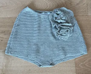 Peppermayo Crochet Mini Shorts Maia Rose Size M in Sage Green thumbnail 1