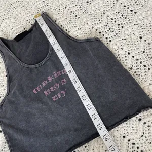 Voight Valentina Tank Top rhinestones crop making boys cry womens Black (small) thumbnail 6