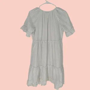 KATE & SAM Tiered Mini Dress Women‎ Size S White Eyelet Ruffle Lace Boho Summer thumbnail 2
