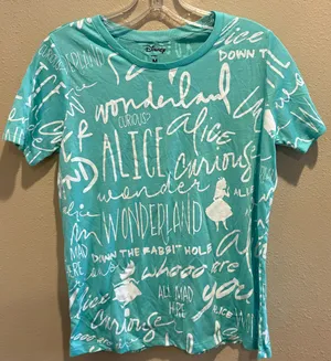 Disney Teal mint green Alice in Wonderland thumbnail 1