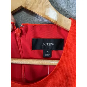 J.Crew Structured Linen Blend Sheath Dress Orange Minimalist Quiet Luxury 10 New thumbnail 3