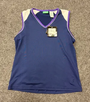 Prince Krista Tennis Tank Top Midnight Multi Navy Purple V-Neck Sleeveless M NWT thumbnail 1