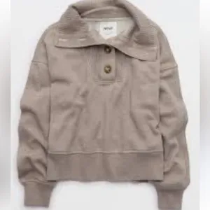 Aerie Best Button Pullover XXL Taupe Cozy Lounge thumbnail 4