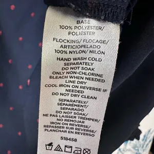 Ann Taylor Navy Blouse with Red Dots thumbnail 3
