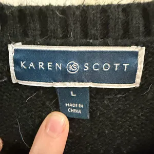 Karen Scott Black Sweater with Festive Sequin Design thumbnail 2
