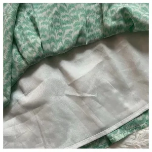 PINCH Womens Green White Printed Tiered Mini Dress Size S Smocked Ruffled Lined thumbnail 6
