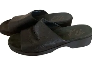 Rockport Black Leather The Walking Sandal Slides Womens 7W thumbnail 4