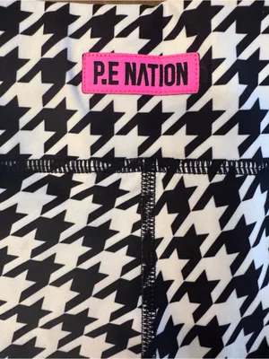 P.E. NATION Houndstooth Biker Shorts Black Size L thumbnail 5