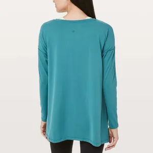 Lululemon Hit Unwind Long Sleeve Tonic Teal Blue Size 12 Rulu Side Tie Loose Fit thumbnail 2
