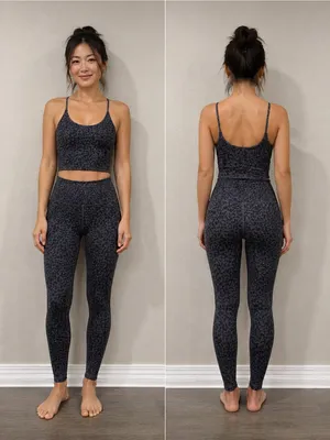 Yogalicious NWT $88 Retail Leopard Black 2 Piece Set thumbnail 2