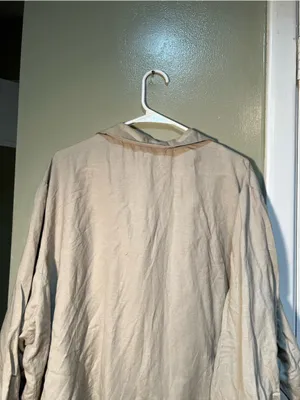 Ashley Stewart Women's Plus Size 26W Button‎ Down Top Beige Pockets Linen Blend thumbnail 7