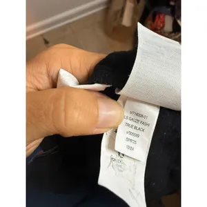 Gap Black Gauze Cotton Ruffle Neck Blouse thumbnail 4