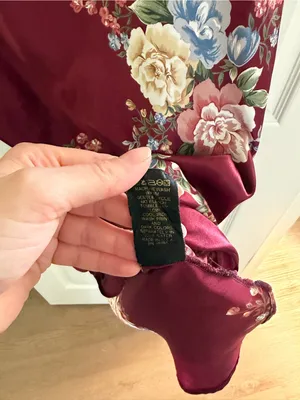 Vintage Dominique & Simone Burgundy Floral Slip Dress Size Medium thumbnail 7
