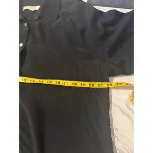 LOFT Black Button Down Collared Shirt Long Sleeve Women's Size Small V-Neck‎ thumbnail 4