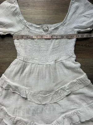 Altar'd State White Tiered Ruffle Mini Dress S thumbnail 3