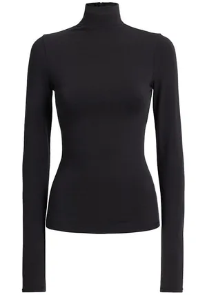 SKIMS NWT (G14) Cotton Jersey Long-Sleeve Stretch Turtleneck | Soot | Size M thumbnail 1