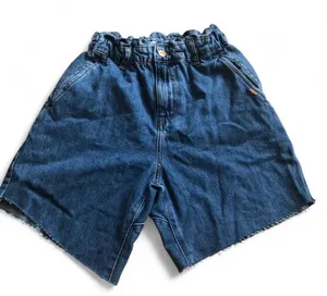 Zara Women's short Blue 100% Cotton with elastic waist Size 2 thumbnail 1