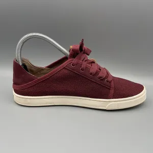 Olukai Shoes Women Size 7.5 Maroon Burgundy Knit Mesh Sneakers Coastal Pehuea Li thumbnail 5