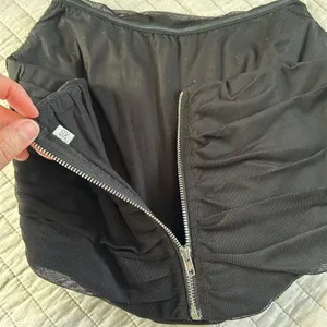 Dolls Kill Cute goth mesh overlay cropped corset black zipper back strapless top XS thumbnail 4