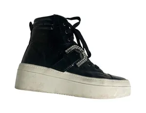 GIANNI BINI Kophie Patent Crinkle Rhinestone Buckle High Top Sneakers‎ Size 6 thumbnail 1