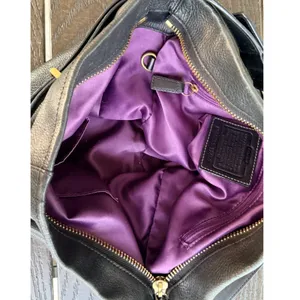 Vintage Coach Hamilton Hobo Bag Black Pebbled Leather Brass Horsebit Style 12460 thumbnail 15