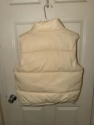 Hollister Cream Leather Puffer Vest thumbnail 4