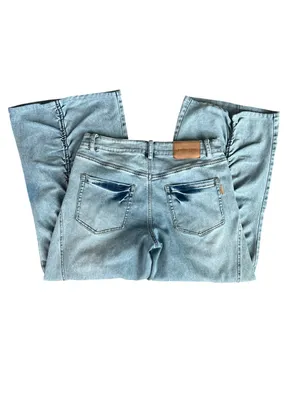 Retrofete Women’s Giselli Low Rise Ruched Wide Leg Jeans Vintage Celeste Wash 27 thumbnail 7