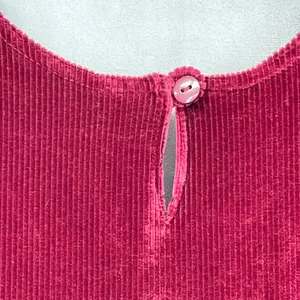 Vintage Newport News‎ Jumpsuit Women Large Red Velvet Ribbed Stretch Minimalist thumbnail 5