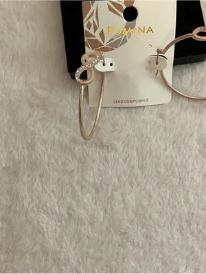 Pomina Rose Gold Hoop Earrings with Infinity Detail thumbnail 2