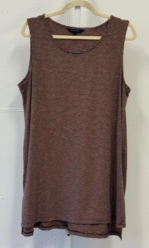 Long Tall Sally Womens Sleeveless Striped Tunic Top Navy Orange Size L CA55271 thumbnail 1