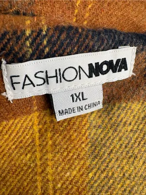 SheIn Plaid Trench Coat in Mustard & Brown thumbnail 8
