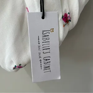 NEW Sky to Moon Top Medium Cropped White Pink Floral Spaghetti Straps‎ NWT thumbnail 6