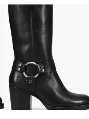 NEW Frye Jean Harness Boots Leather Black Size 8.5 thumbnail 3