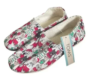 Toms‎ Christmas Dogs Sweaters 6.5 Shoes - Shearling Lined Holiday thumbnail 1
